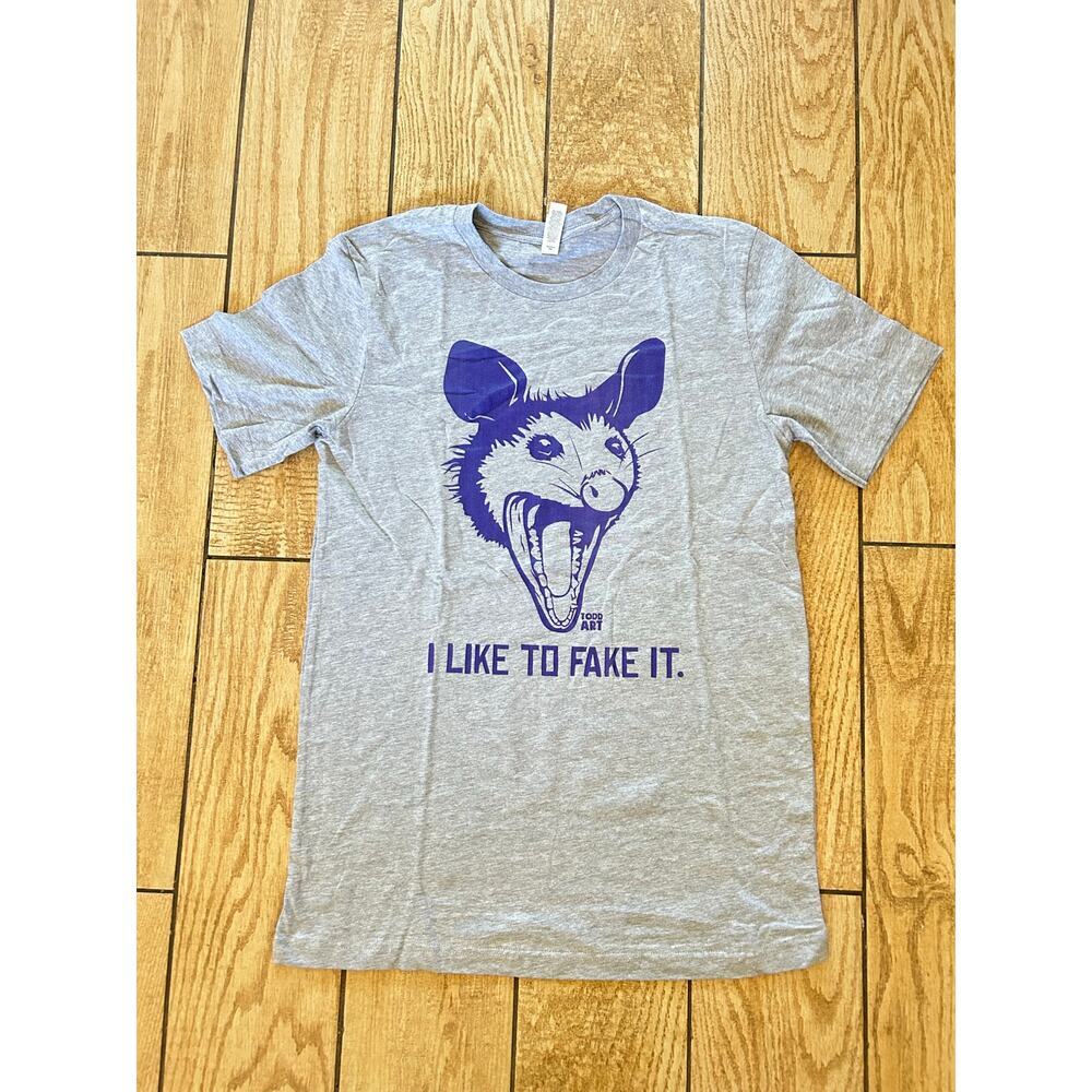 Food Art I like to fake it possum tshirt